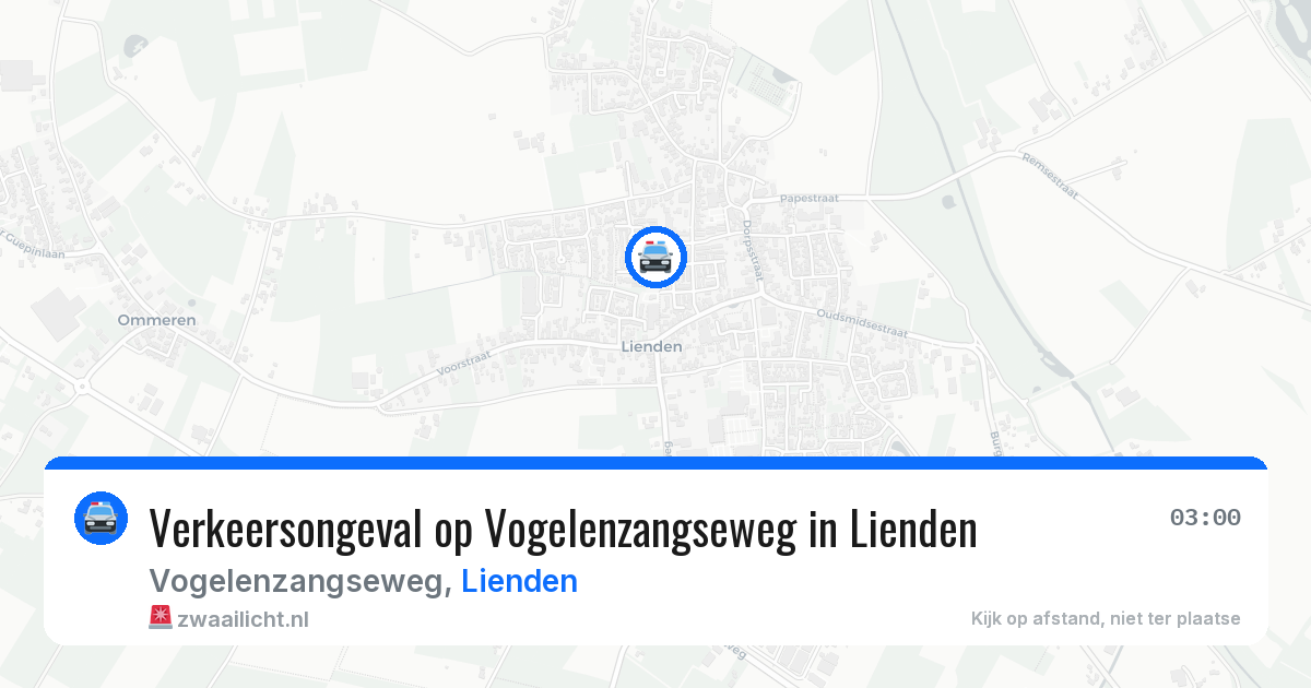 Verkeersongeval op Vogelenzangseweg in Lienden — 30 mrt 2026