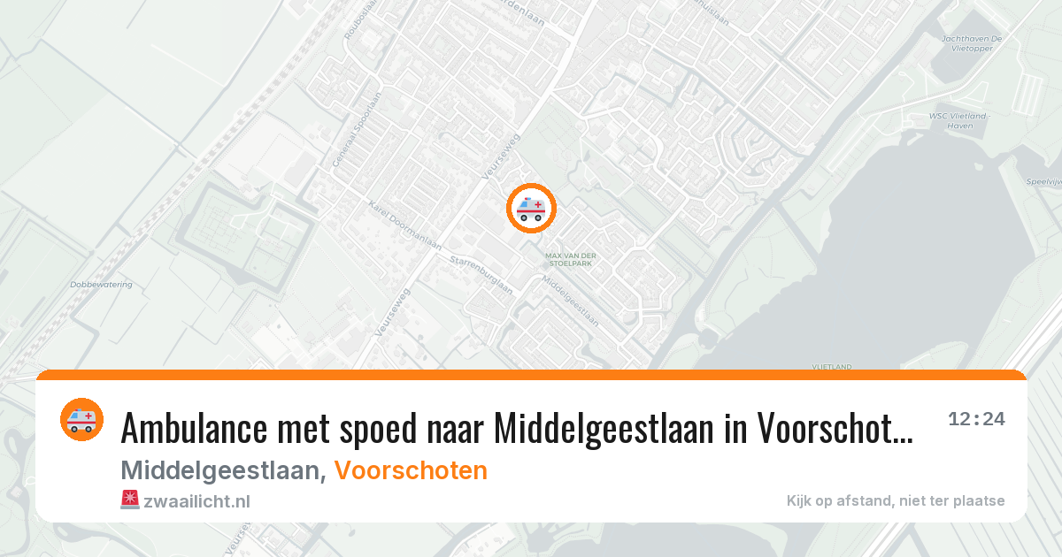 Ambulance met spoed naar Middelgeestlaan in Voorschoten — 9 aug 2026