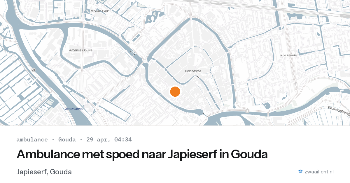 Ambulance met spoed naar Japieserf in Gouda — 29 apr 2026