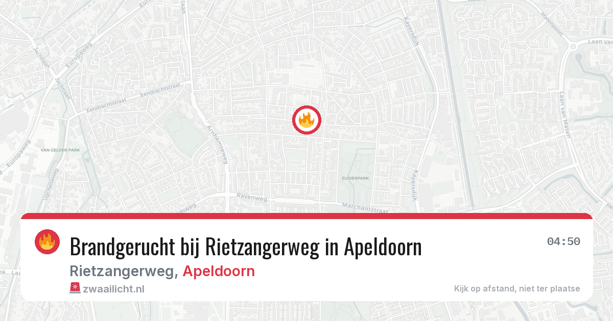 Brandgerucht bij Rietzangerweg in Apeldoorn — 28 jun 2026