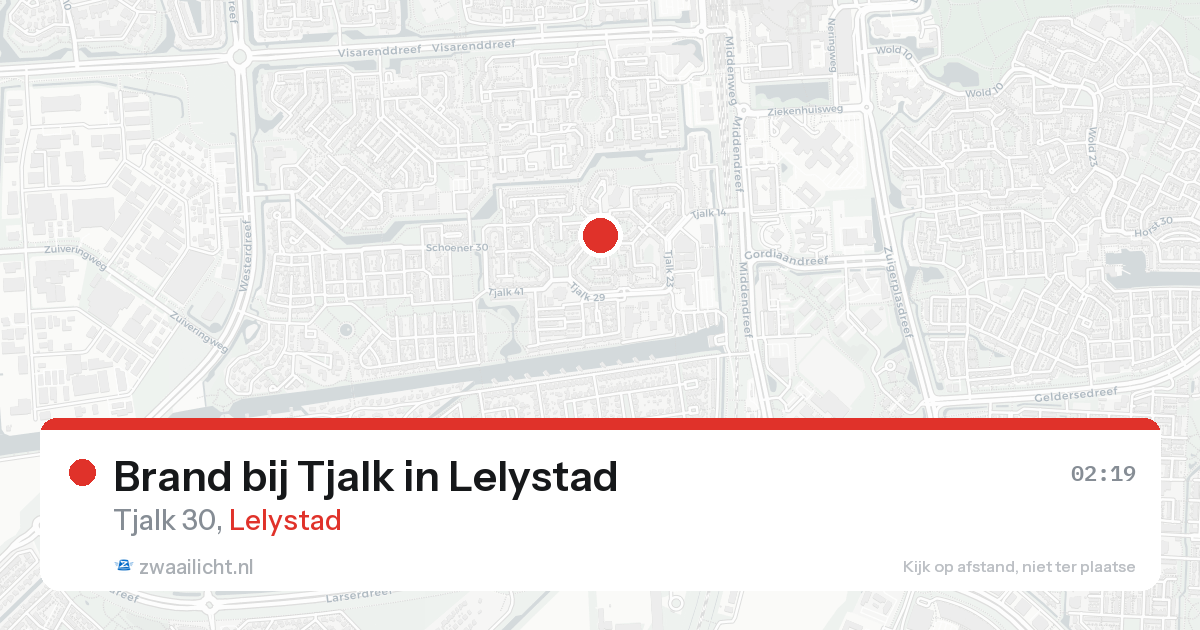 Brand bij Tjalk in Lelystad — 26 aug 2026