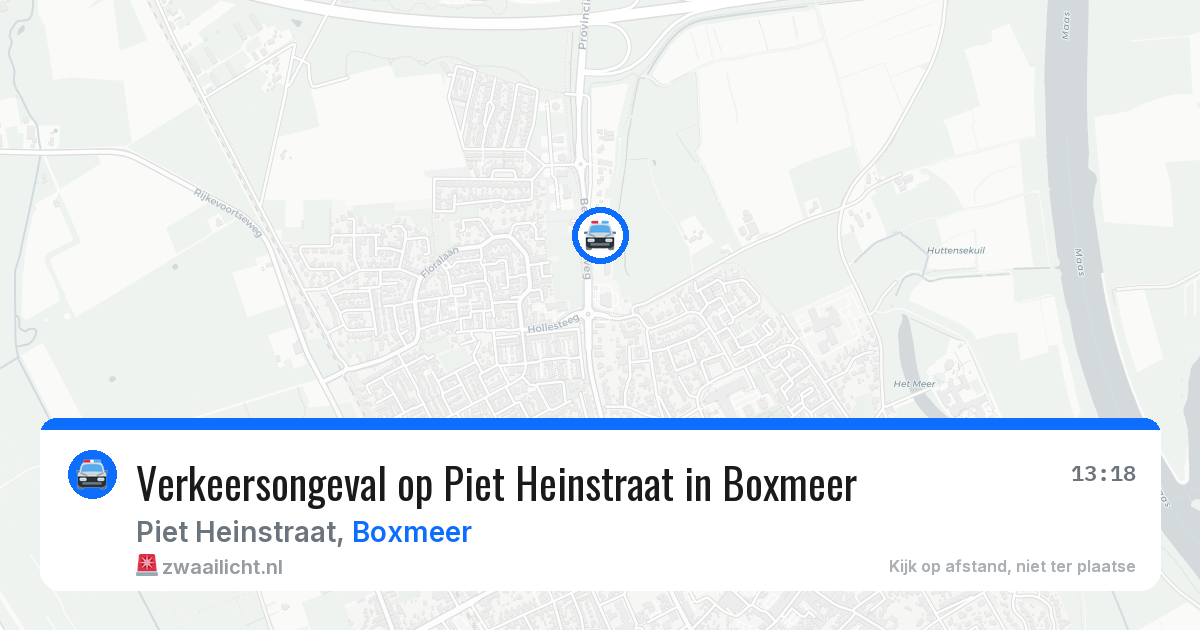 Verkeersongeval op Piet Heinstraat in Boxmeer — 22 jan 2026