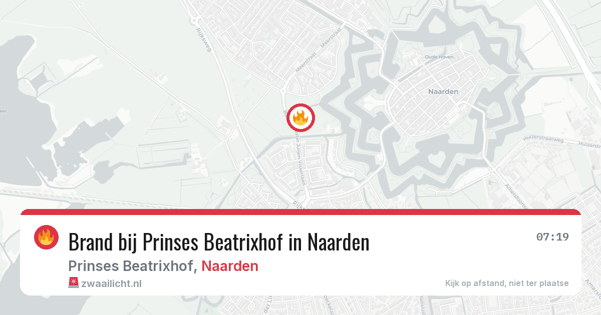 Brand bij Prinses Beatrixhof in Naarden — 31 mei 2026