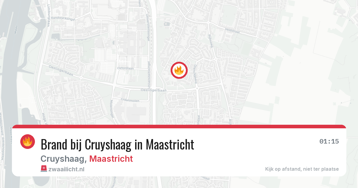 Brand bij Cruyshaag in Maastricht — 18 jul 2026