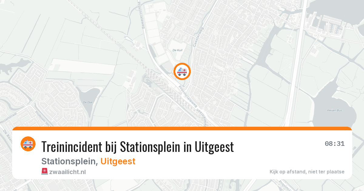 Treinincident bij Stationsplein in Uitgeest — 4 jul 2026
