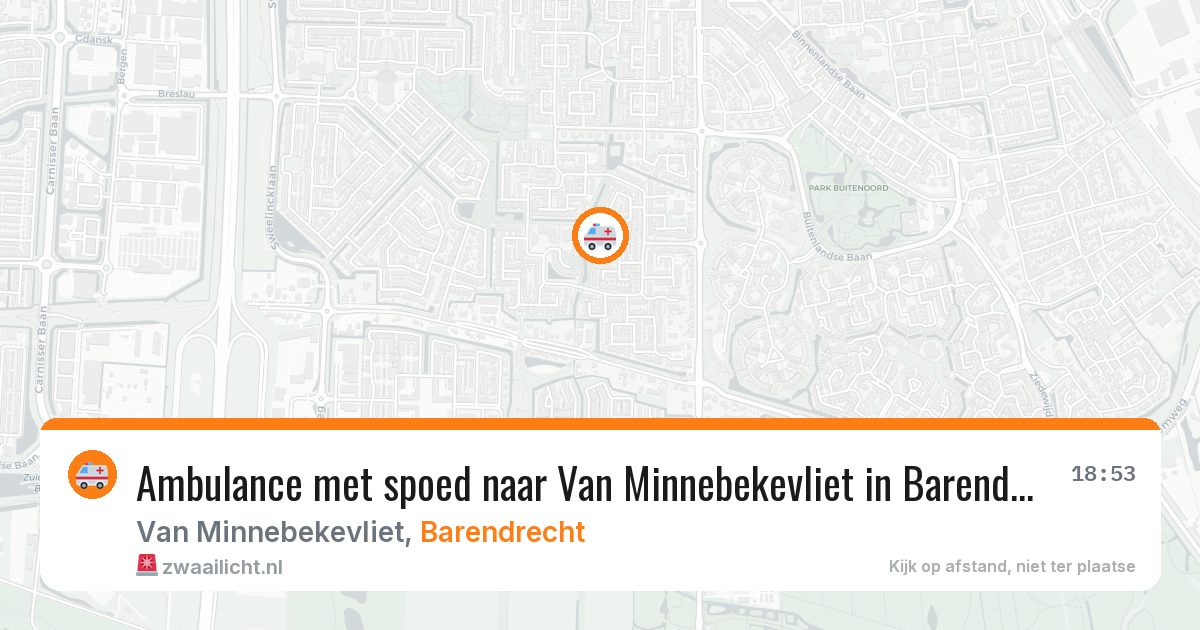 Ambulance met spoed naar Van Minnebekevliet in Barendrecht — 22 jul 2026