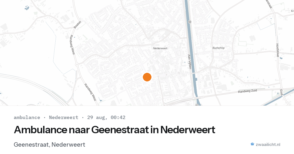 Ambulance naar Geenestraat in Nederweert — 28 aug 2026