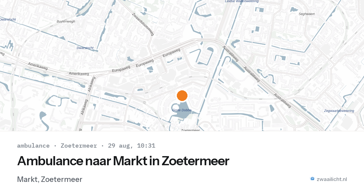 Ambulance naar Markt in Zoetermeer — 29 aug 2026