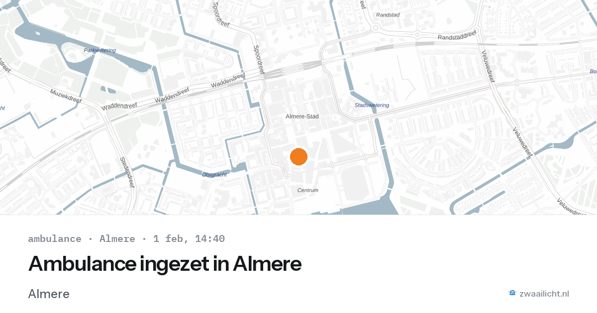Ambulance ingezet in Almere — 1 feb 2026