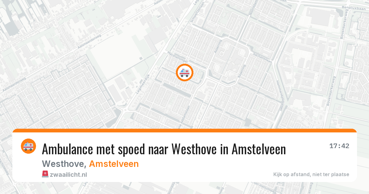 Ambulance met spoed naar Westhove in Amstelveen — 4 jul 2026
