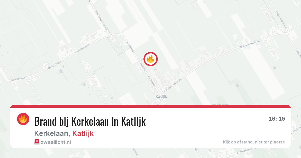 Brand bij Kerkelaan in Katlijk — 9 aug 2026