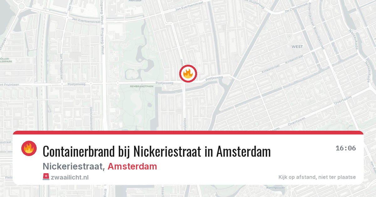 Containerbrand bij Nickeriestraat in Amsterdam — 16 jul 2026