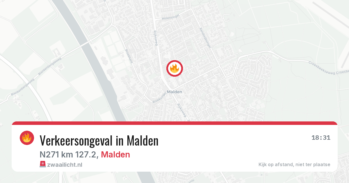 Verkeersongeval in Malden — 23 jun 2026