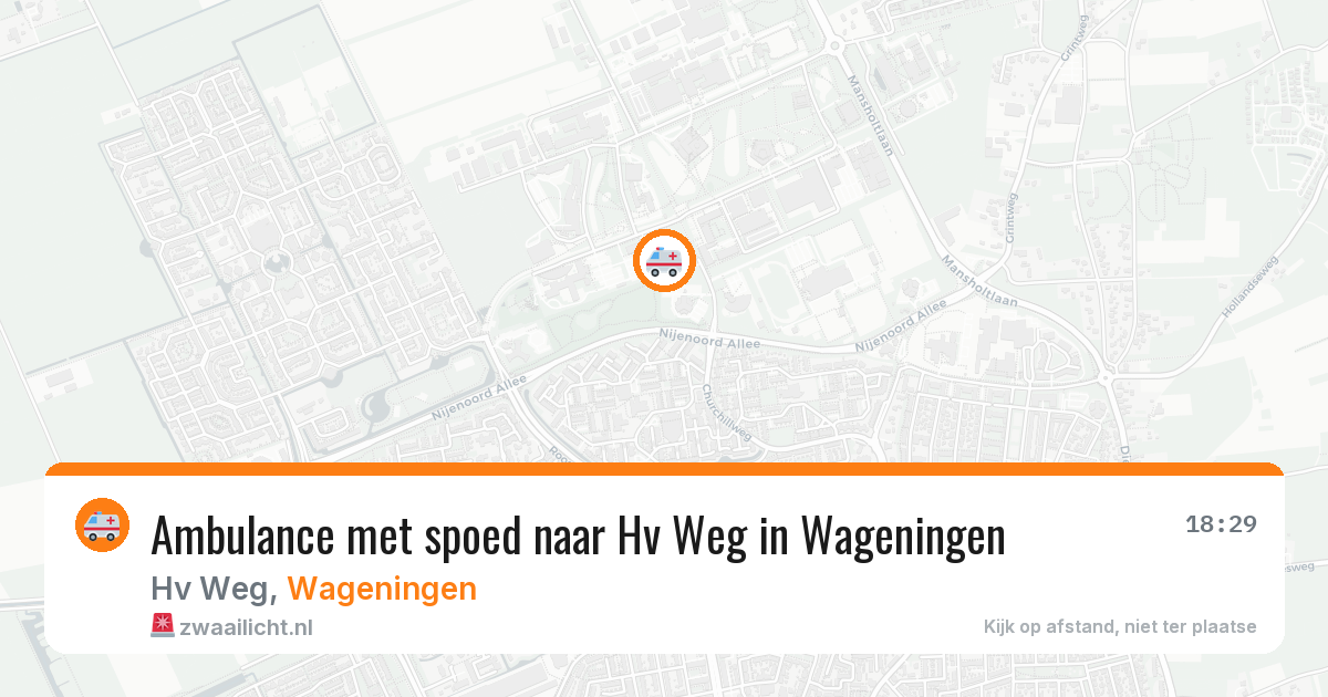 Ambulance met spoed naar Hv Weg in Wageningen — 27 apr 2026