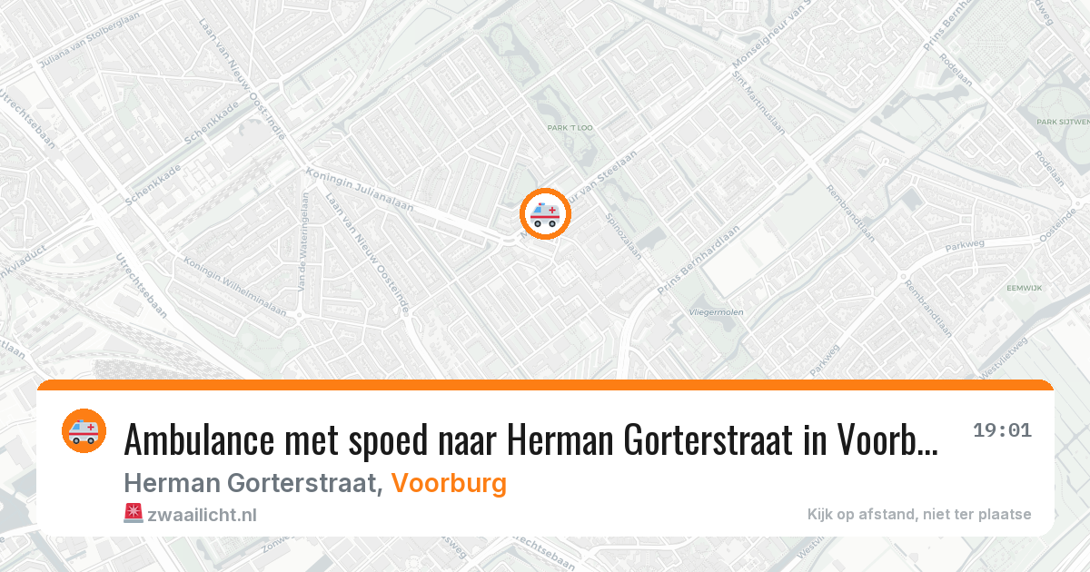 Ambulance met spoed naar Herman Gorterstraat in Voorburg — 14 apr 2026