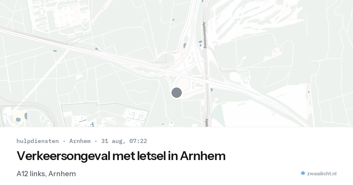 Verkeersongeval met letsel in Arnhem — 31 aug 2026