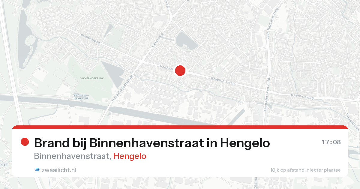 Brand bij Binnenhavenstraat in Hengelo — 20 aug 2026