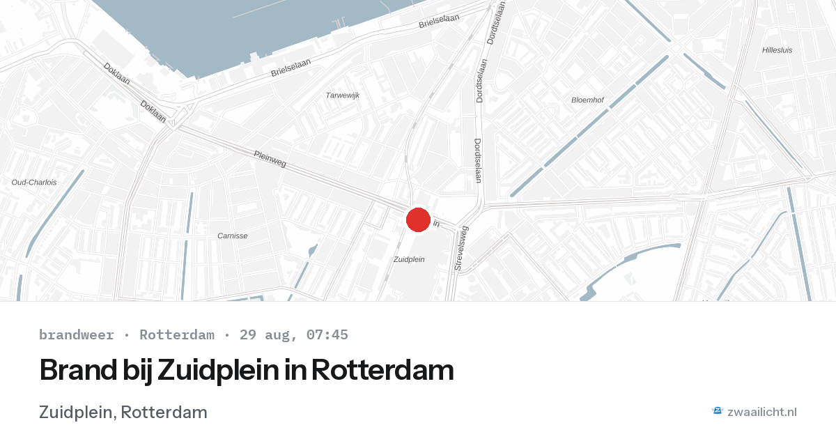 Brand bij Zuidplein in Rotterdam — 29 aug 2026