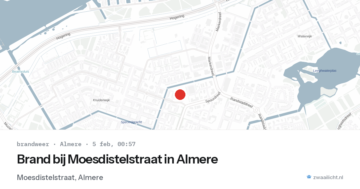 Brand bij Moesdistelstraat in Almere — 4 feb 2026