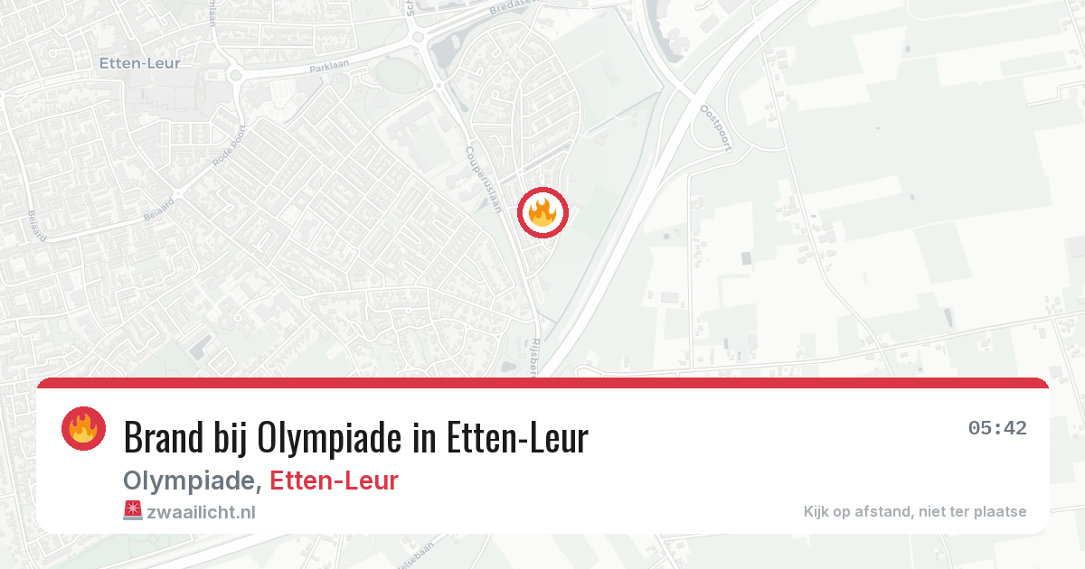 Brand bij Olympiade in Etten-Leur — 25 jun 2026