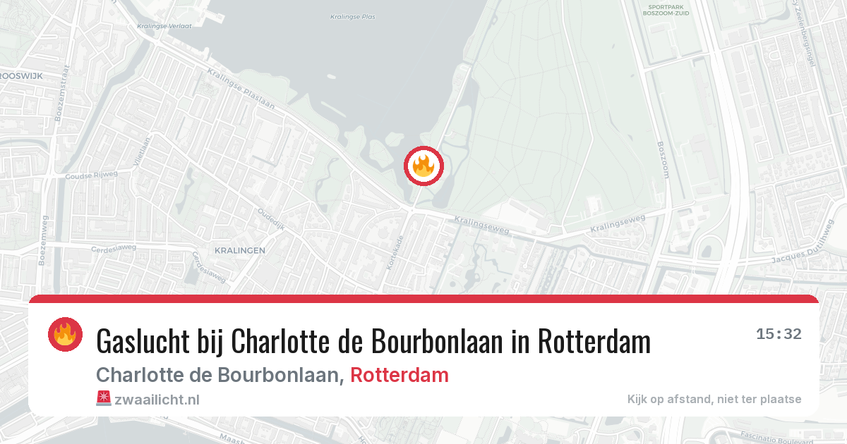 Gaslucht bij Charlotte de Bourbonlaan in Rotterdam — 12 jun 2026