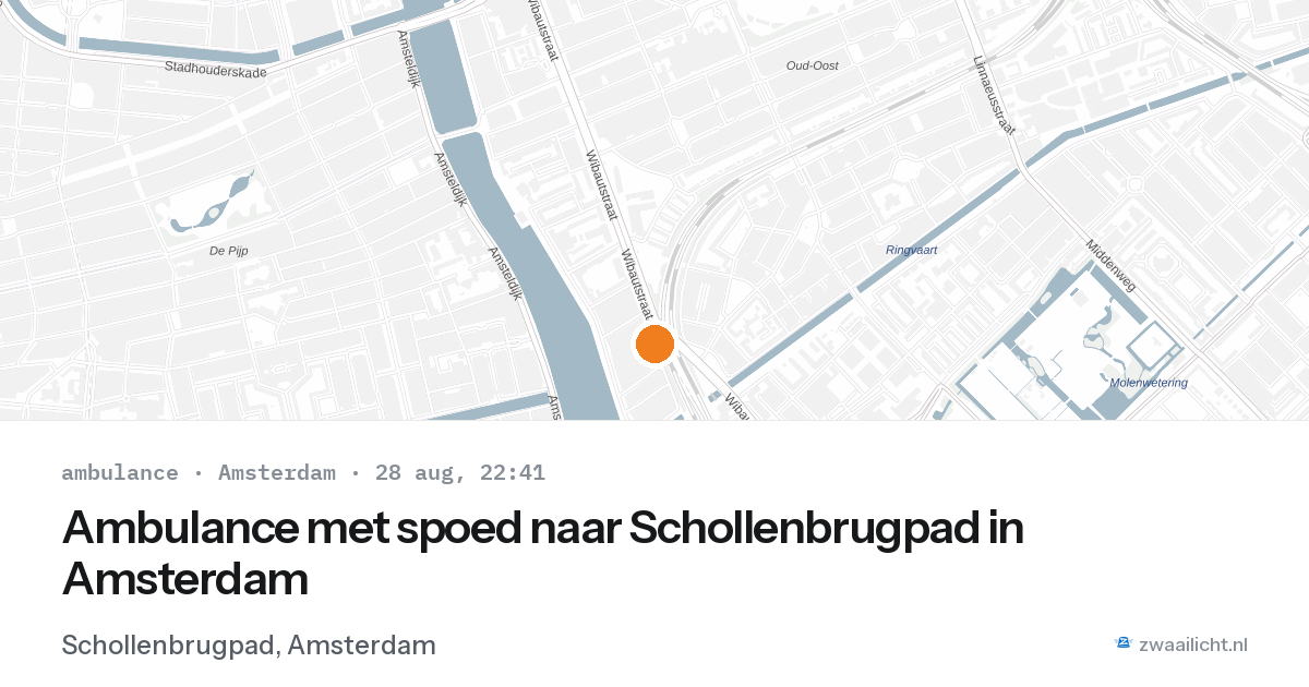 Ambulance met spoed naar Schollenbrugpad in Amsterdam — 28 aug 2026