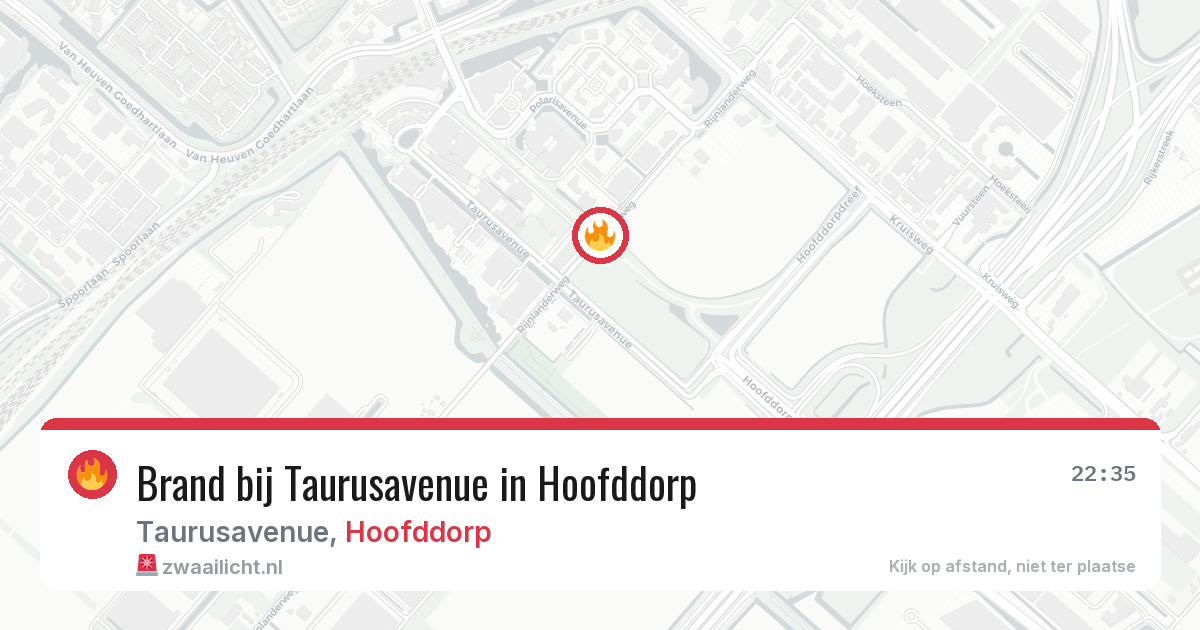 Brand bij Taurusavenue in Hoofddorp — 1 aug 2026