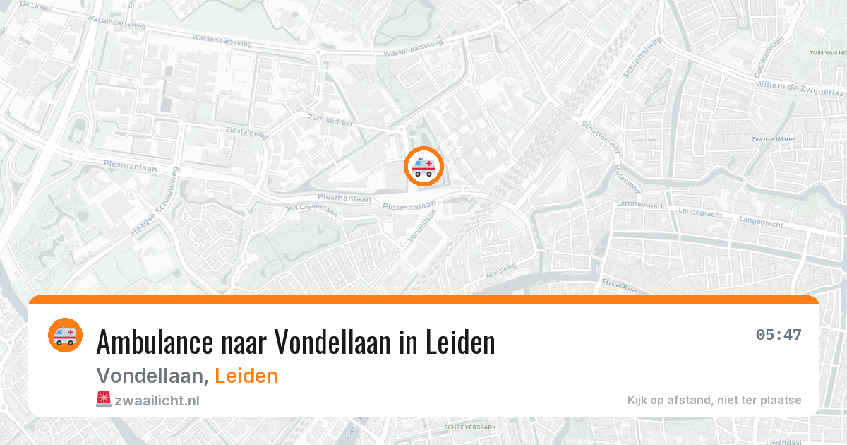Ambulance naar Vondellaan in Leiden — 23 mei 2026