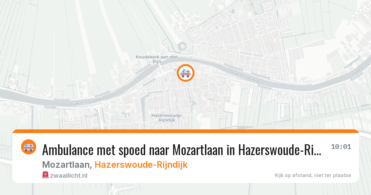 Ambulance met spoed naar Mozartlaan in Hazerswoude-Rijndijk — 7 jun 2026
