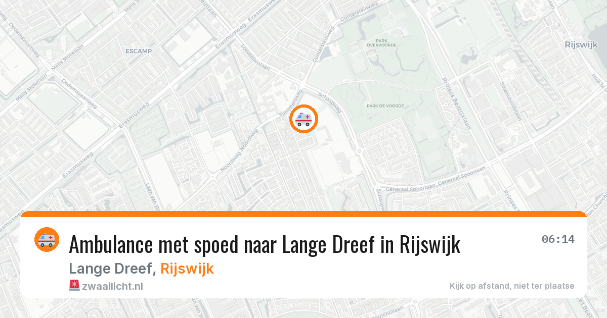 Ambulance met spoed naar Lange Dreef in Rijswijk — 29 jun 2026