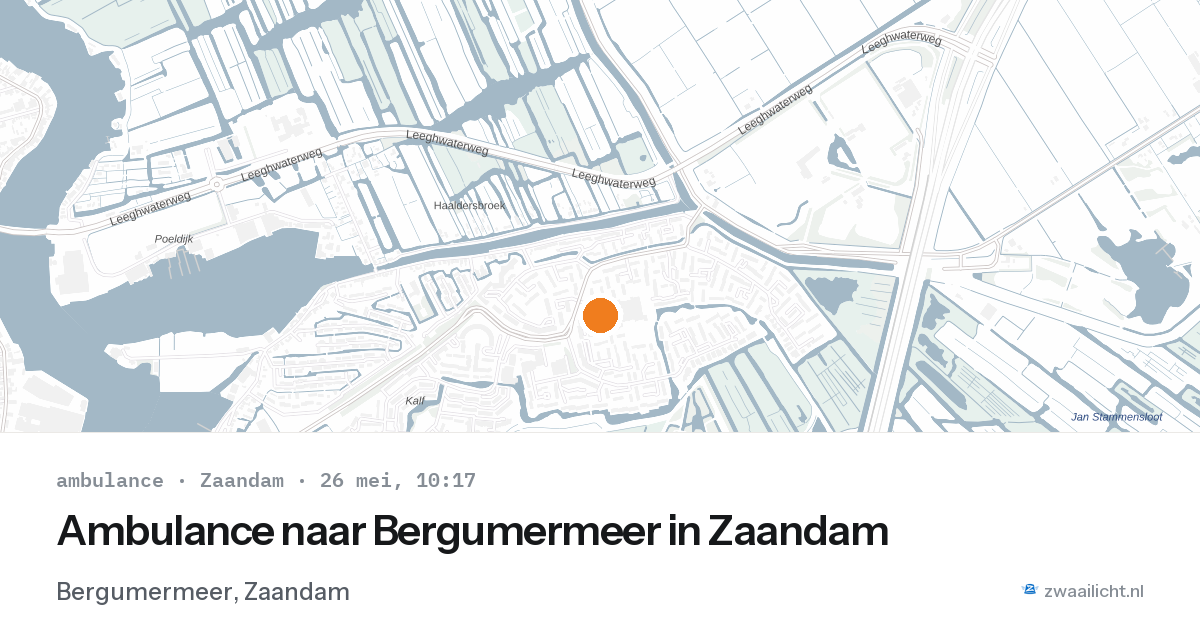 Ambulance naar Bergumermeer in Zaandam — 26 mei 2026