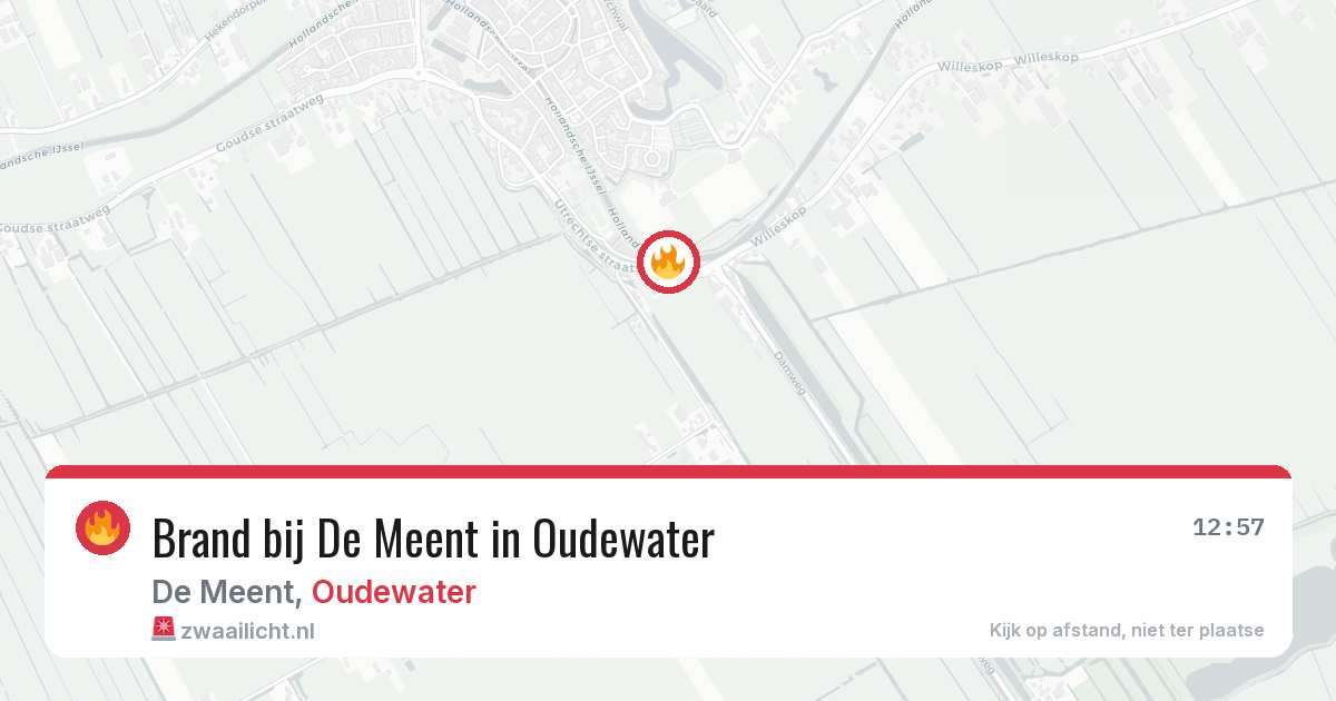 Brand bij De Meent in Oudewater — 27 jul 2026