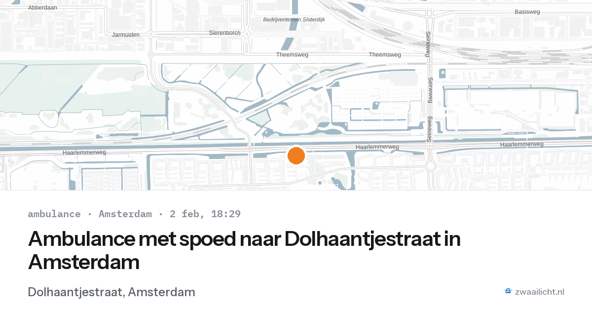 Ambulance met spoed naar Dolhaantjestraat in Amsterdam — 2 feb 2026