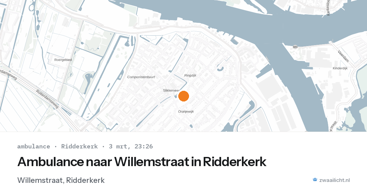 Ambulance naar Willemstraat in Ridderkerk — 3 mrt 2026