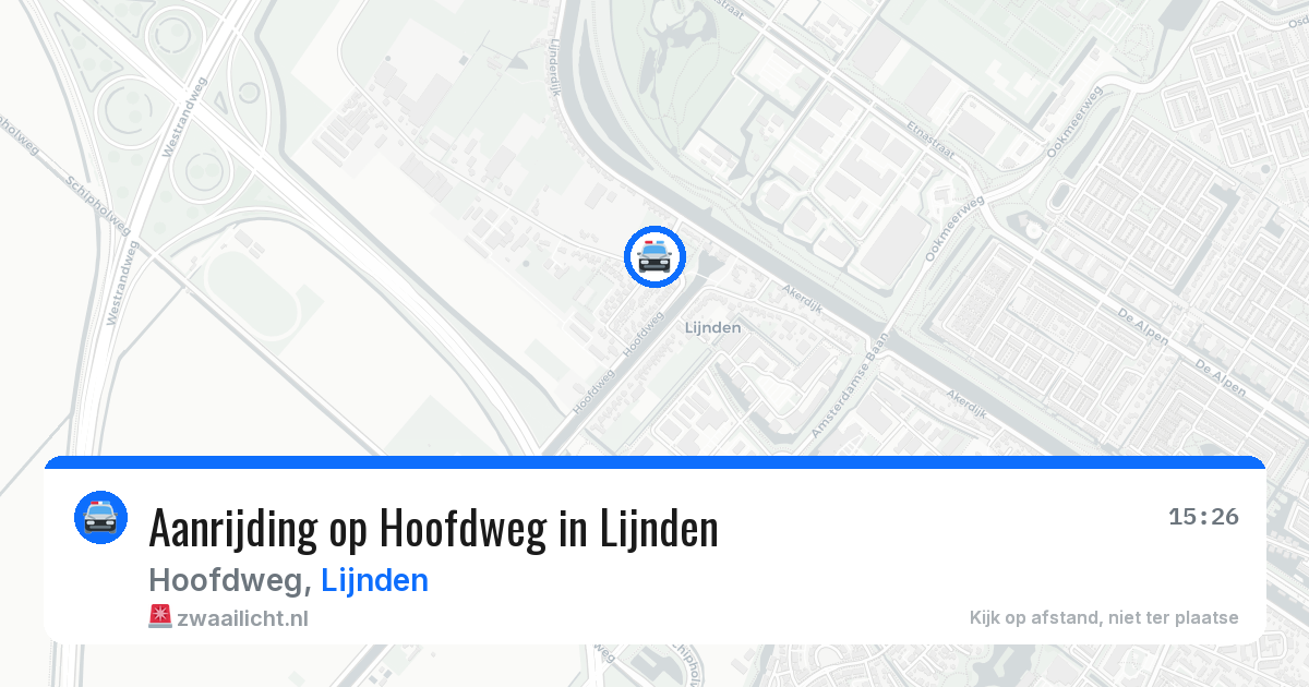 Aanrijding op Hoofdweg in Lijnden — 3 aug 2026