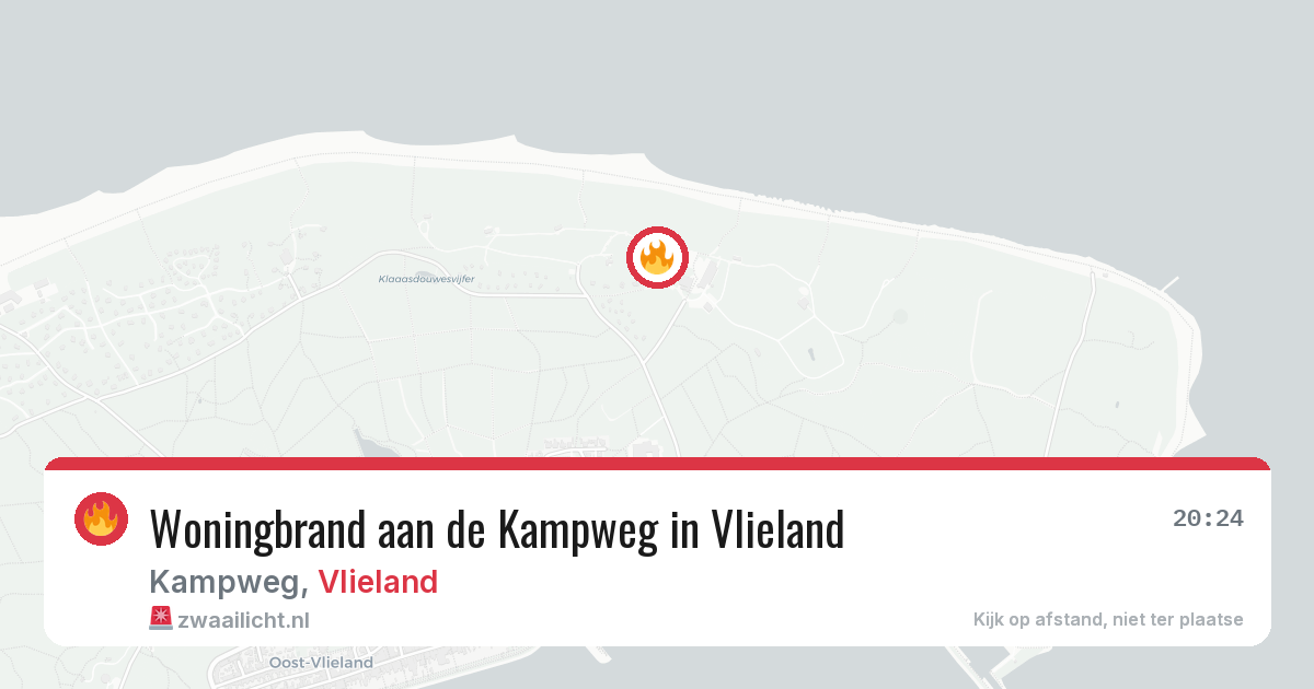 Woningbrand aan de Kampweg in Vlieland — 13 feb 2026