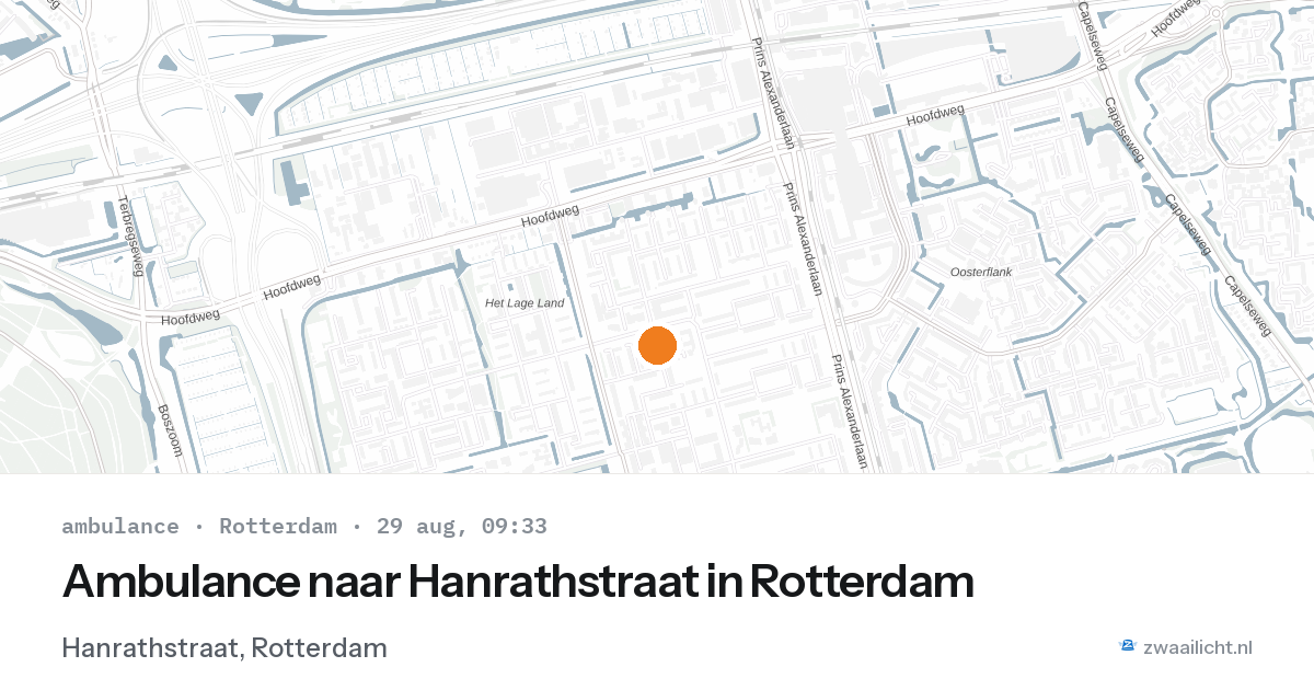 Ambulance naar Hanrathstraat in Rotterdam — 29 aug 2026