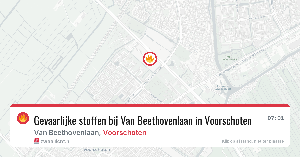 Gevaarlijke stoffen bij Van Beethovenlaan in Voorschoten — 9 jun 2026