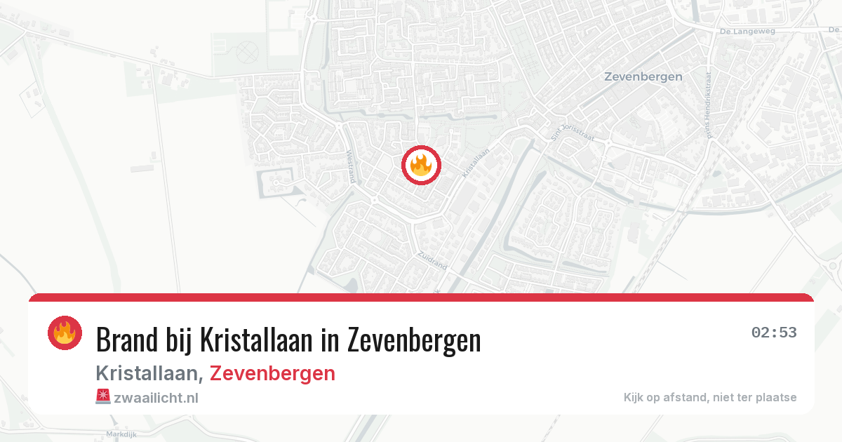 Brand bij Kristallaan in Zevenbergen — 16 jun 2026