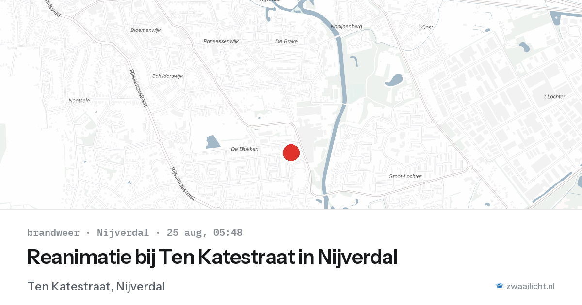 Reanimatie bij Ten Katestraat in Nijverdal — 25 aug 2026