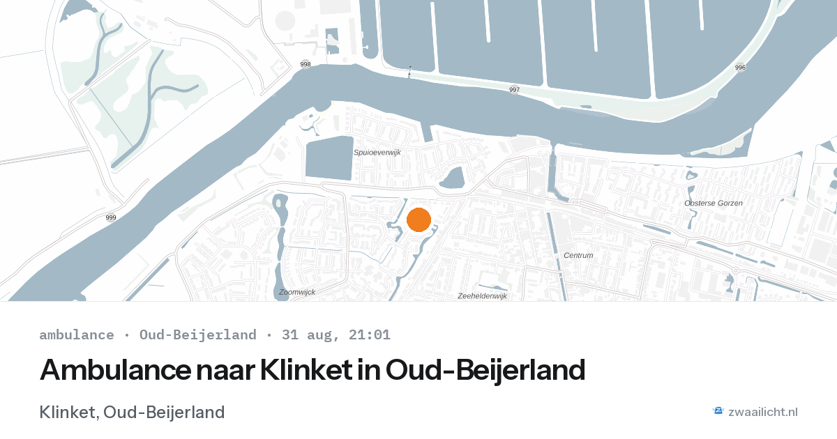 Ambulance naar Klinket in Oud-Beijerland — 31 aug 2026