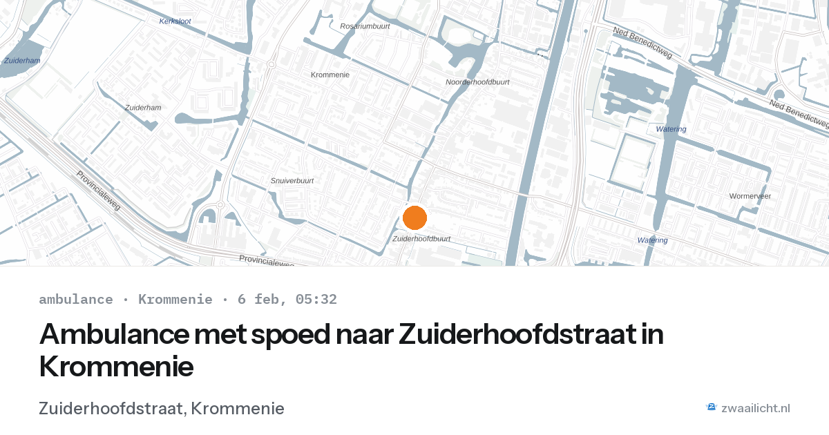 Ambulance met spoed naar Zuiderhoofdstraat in Krommenie — 6 feb 2026