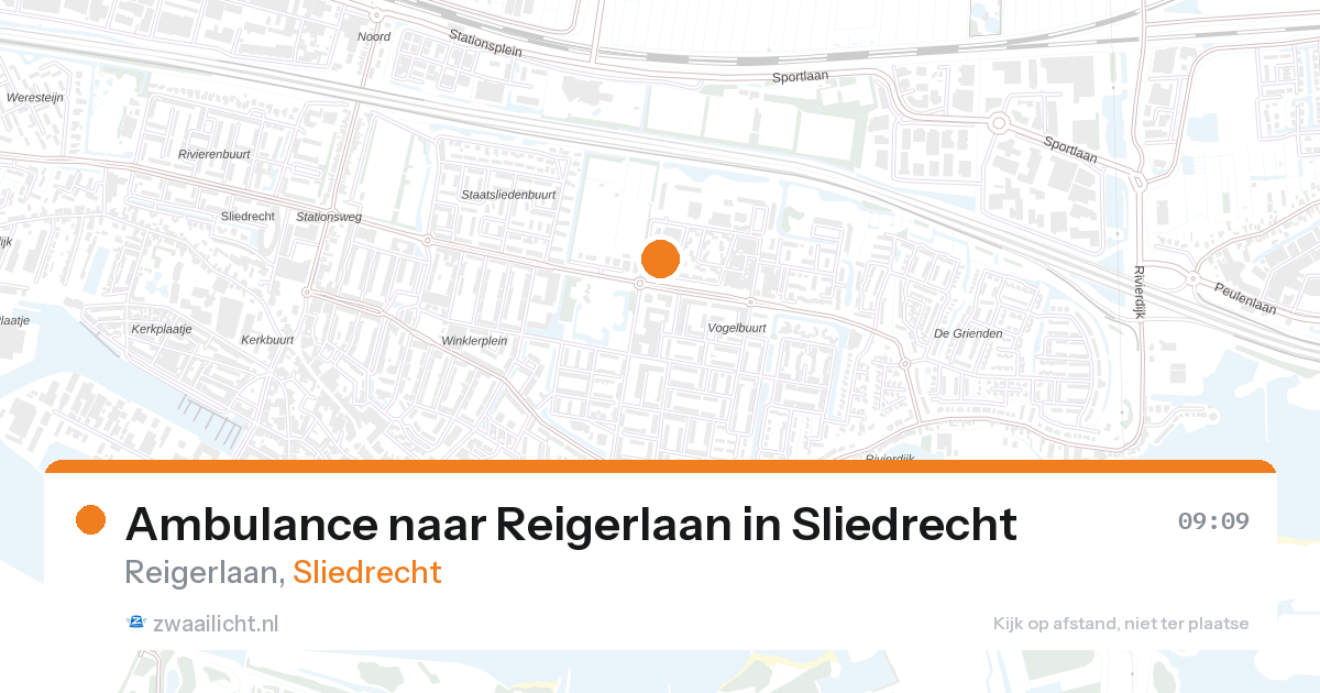 Ambulance naar Reigerlaan in Sliedrecht — 29 apr 2026