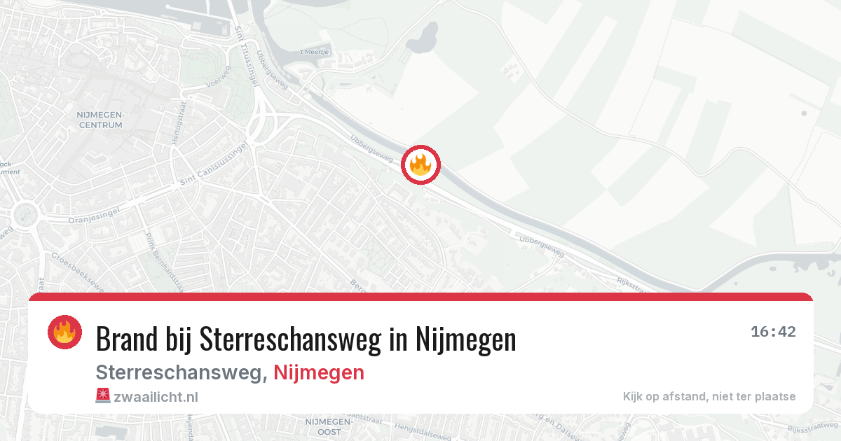 Brand bij Sterreschansweg in Nijmegen — 28 jun 2026