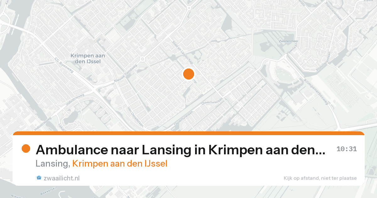 Ambulance naar Lansing in Krimpen aan den IJssel — 15 aug 2026