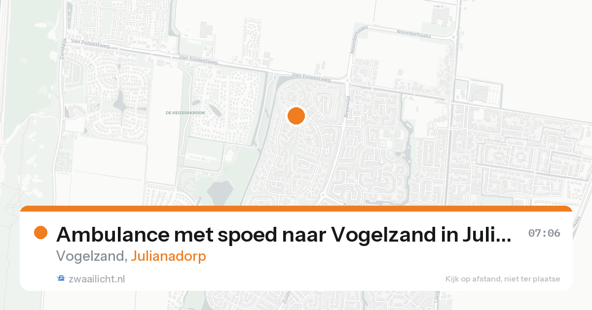 Ambulance met spoed naar Vogelzand in Julianadorp — 16 aug 2026