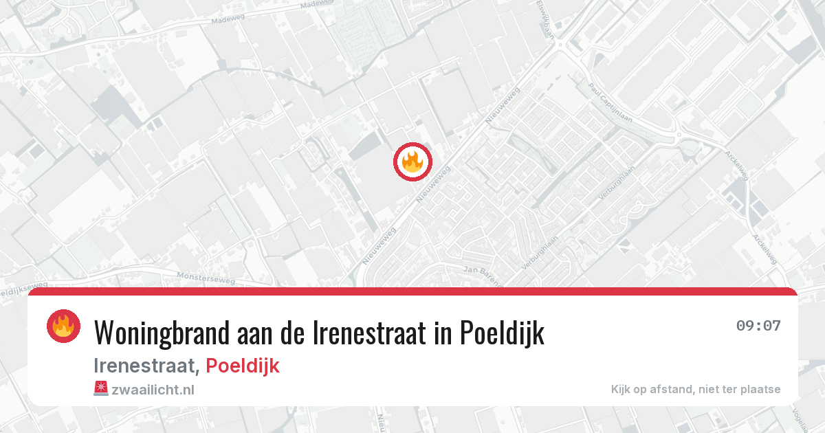 Woningbrand aan de Irenestraat in Poeldijk — 2 mrt 2026