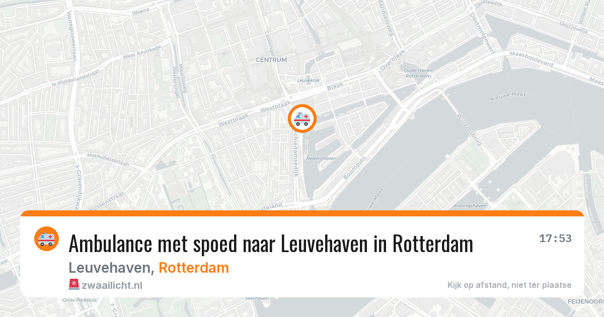 Ambulance met spoed naar Leuvehaven in Rotterdam — 12 aug 2026