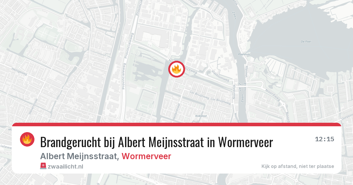 Brandgerucht bij Albert Meijnsstraat in Wormerveer — 22 apr 2026
