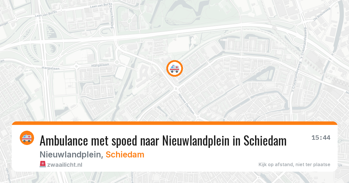Ambulance met spoed naar Nieuwlandplein in Schiedam — 26 mei 2026